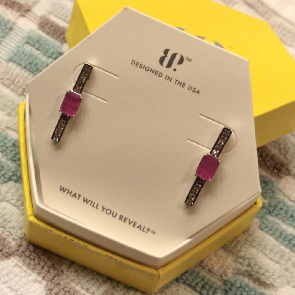 Rbp5857 Bomb Party purple fluorite genuine quartz earrings starstruck moments